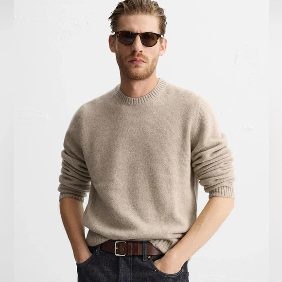 ZARA NWOT Men’s Wool Blend Crew Neck Sweater, Size L - Picture 1 of 10